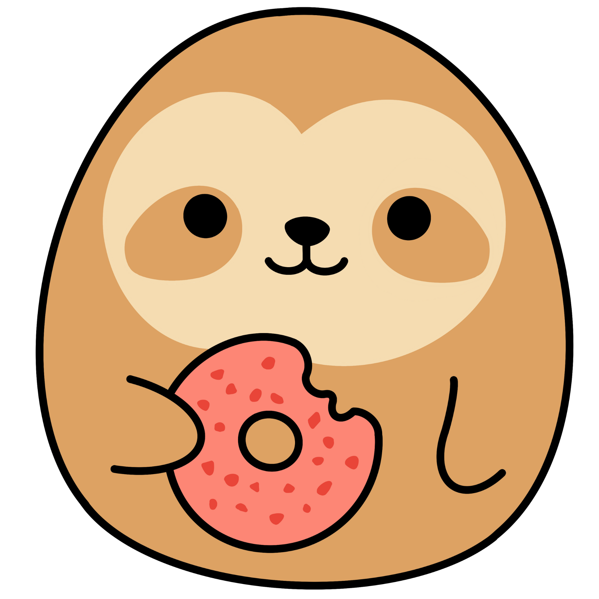 Sloth Donut Kawaii Plushie Cross-Stitch Pattern